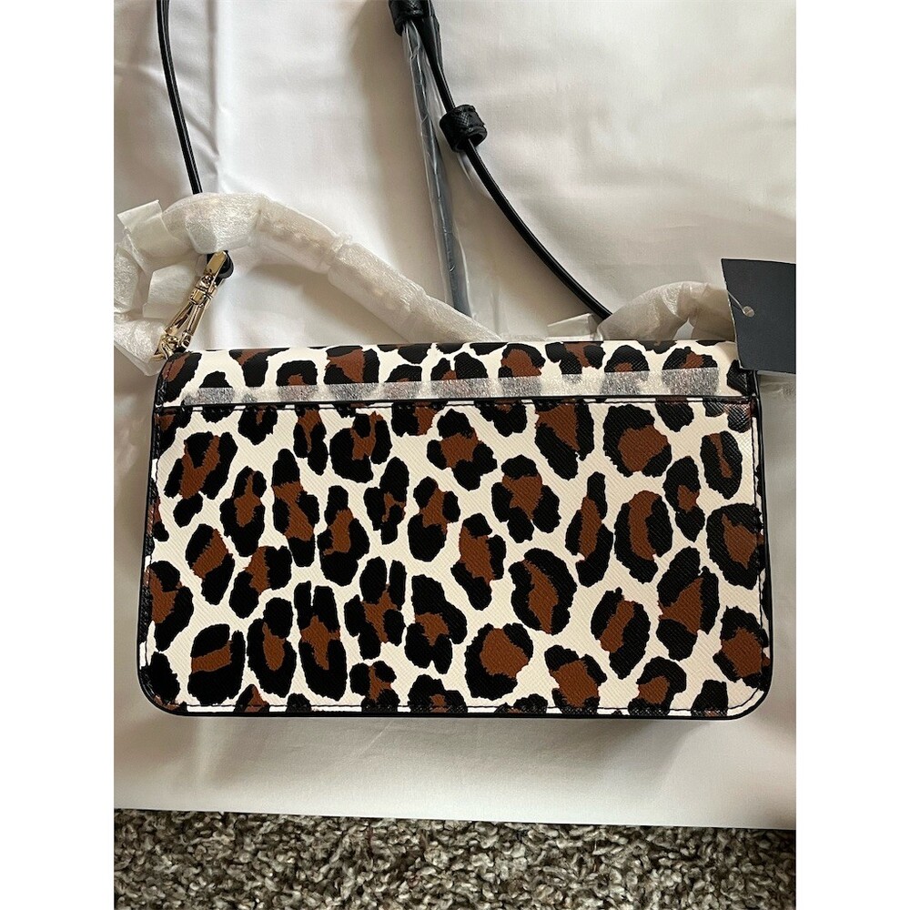 SOLD 
Kate Spade New York Madison Small Flap Crossbody Bag Black Leopard Print - Picture 2 of 10